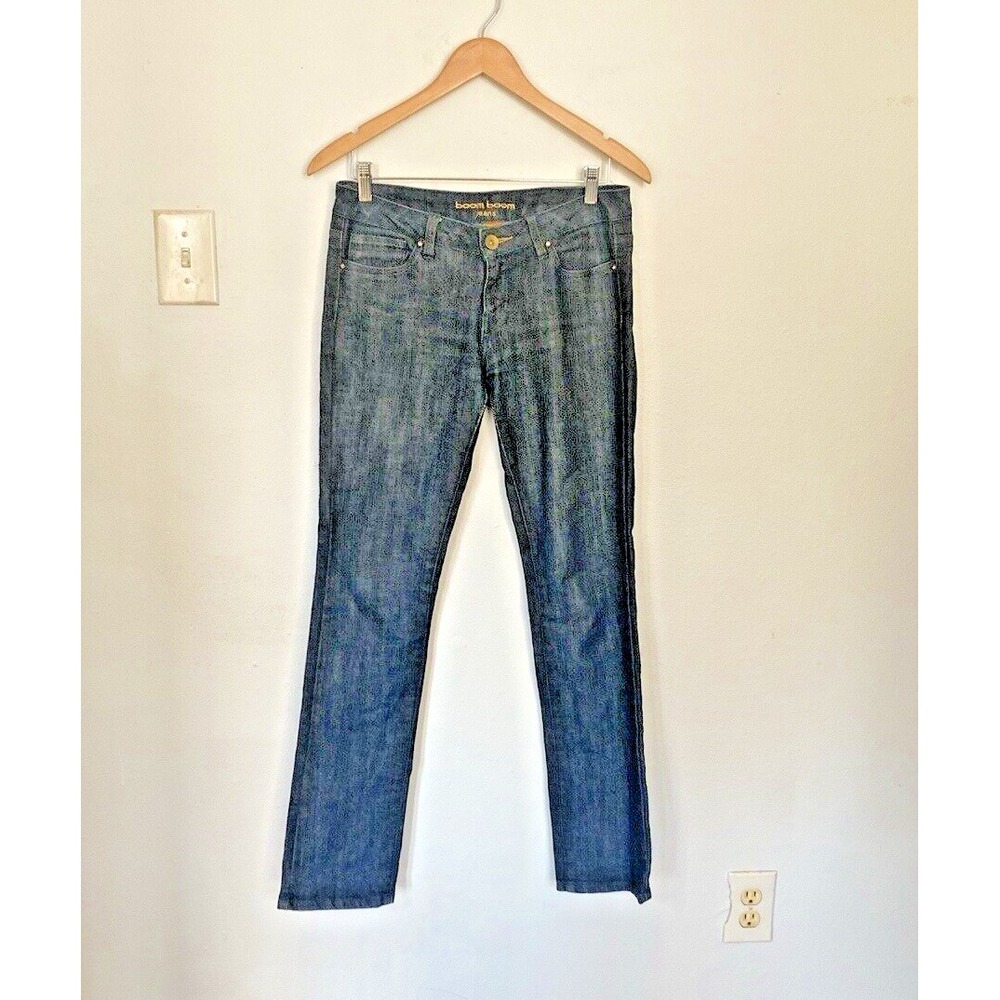 Boom Boom Jeans Juniors‎ 5 Dark Blue Low Rise Y2K Stretch Denim